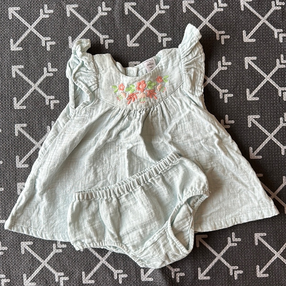 Nordstrom muslin dress and romper set